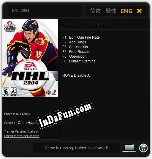 NHL 2004: Trainer +6 [v1.4]