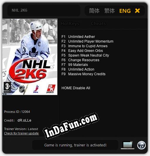 NHL 2K6: Cheats, Trainer +9 [dR.oLLe]