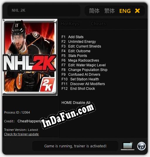 Trainer for NHL 2K [v1.0.4]