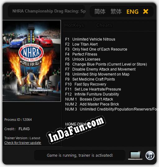 NHRA Championship Drag Racing: Speed for All: Cheats, Trainer +15 [FLiNG]