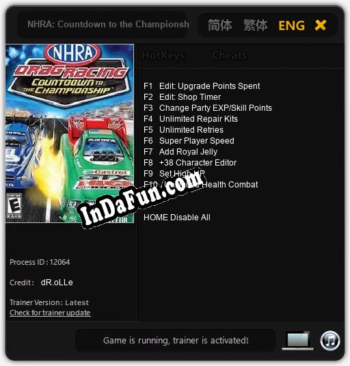 NHRA: Countdown to the Championship 2007: TRAINER AND CHEATS (V1.0.98)