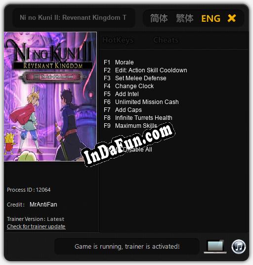 Trainer for Ni no Kuni II: Revenant Kingdom The Lair of the Lost Lord [v1.0.1]
