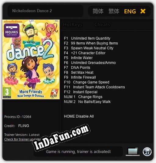 Nickelodeon Dance 2: Cheats, Trainer +14 [FLiNG]