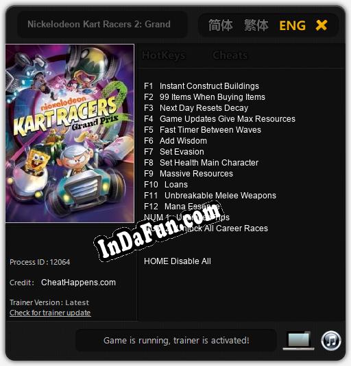 Nickelodeon Kart Racers 2: Grand Prix: TRAINER AND CHEATS (V1.0.68)