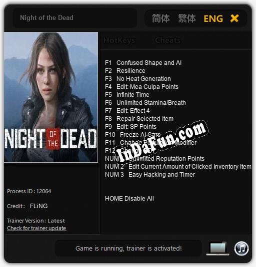 Night of the Dead: TRAINER AND CHEATS (V1.0.25)