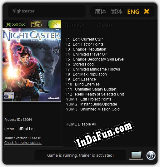 Nightcaster: Cheats, Trainer +15 [dR.oLLe]