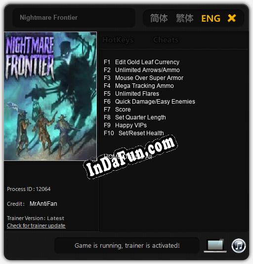 Nightmare Frontier: TRAINER AND CHEATS (V1.0.94)