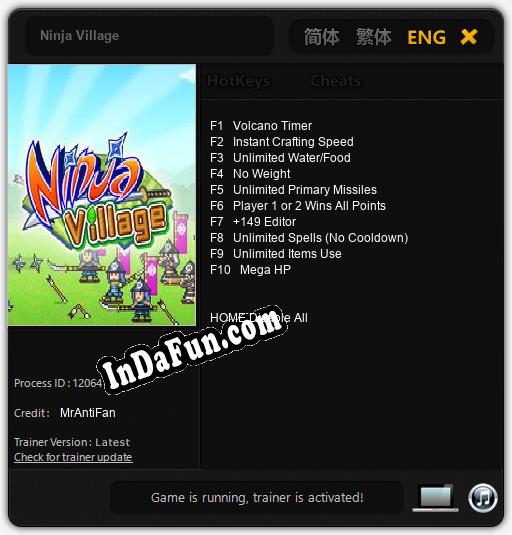 Ninja Village: TRAINER AND CHEATS (V1.0.47)