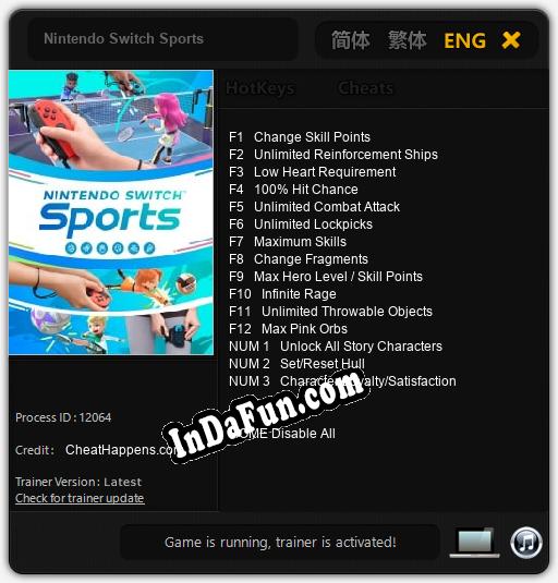 Nintendo Switch Sports: TRAINER AND CHEATS (V1.0.39)