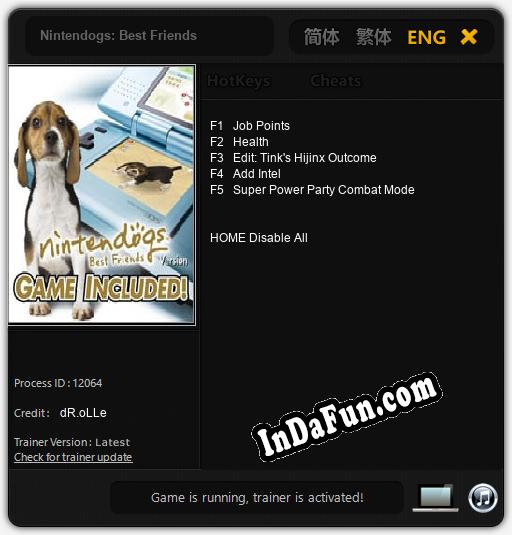 Nintendogs: Best Friends: TRAINER AND CHEATS (V1.0.69)