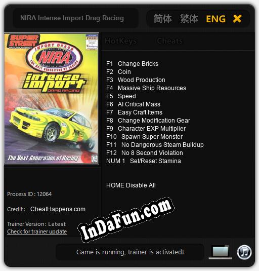 NIRA Intense Import Drag Racing: Cheats, Trainer +13 [CheatHappens.com]