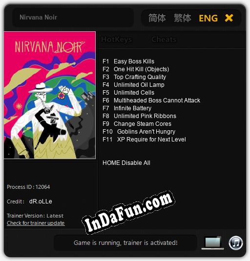 Nirvana Noir: Trainer +11 [v1.1]