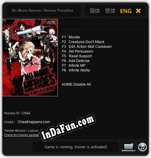 No More Heroes: Heroes Paradise: Cheats, Trainer +8 [CheatHappens.com]