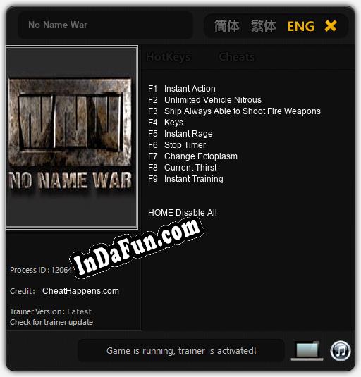 No Name War: Cheats, Trainer +9 [CheatHappens.com]