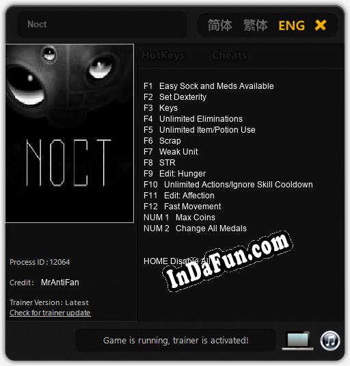 Noct: Cheats, Trainer +14 [MrAntiFan]