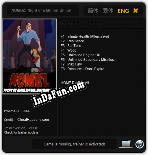 Trainer for NOMBZ: Night of a Million Billion Zombies [v1.0.1]