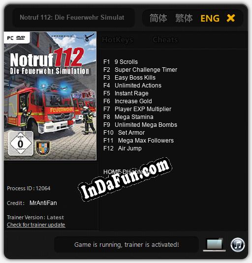 Notruf 112: Die Feuerwehr Simulation: Trainer +12 [v1.3]