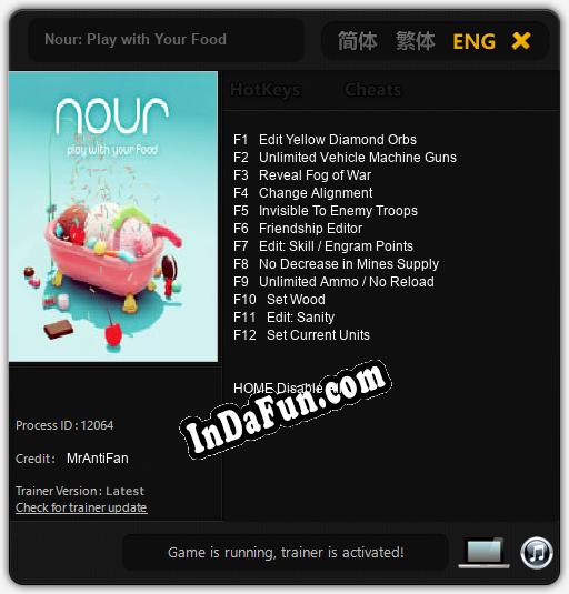 Nour: Play with Your Food: TRAINER AND CHEATS (V1.0.38)