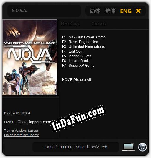 N.O.V.A.: TRAINER AND CHEATS (V1.0.15)