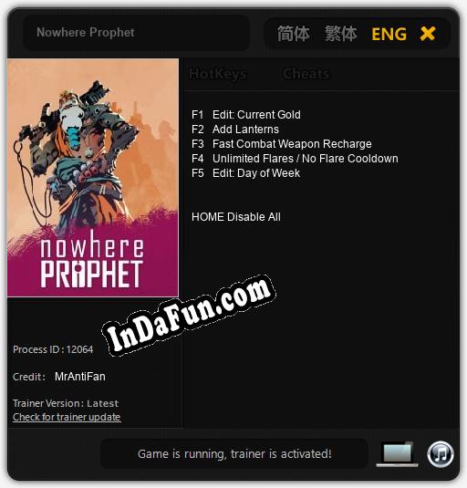 Nowhere Prophet: TRAINER AND CHEATS (V1.0.20)