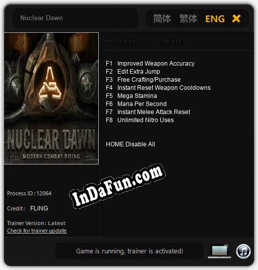 Nuclear Dawn: Cheats, Trainer +8 [FLiNG]