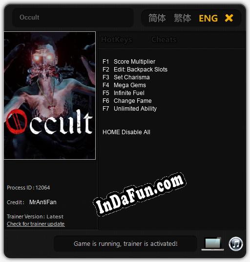Occult: TRAINER AND CHEATS (V1.0.27)