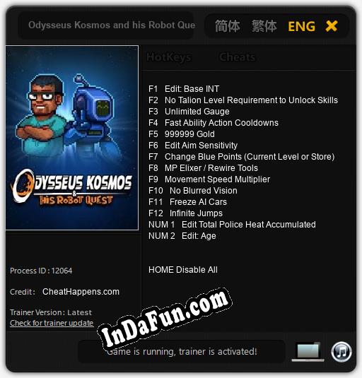 Odysseus Kosmos and his Robot Quest: Cheats, Trainer +14 [CheatHappens.com]