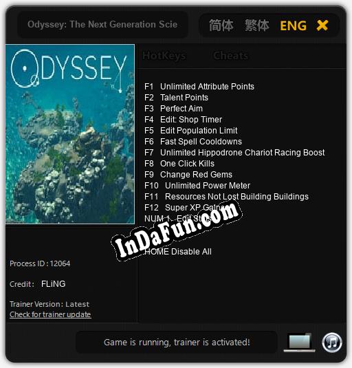 Trainer for Odyssey: The Next Generation Science Game [v1.0.5]