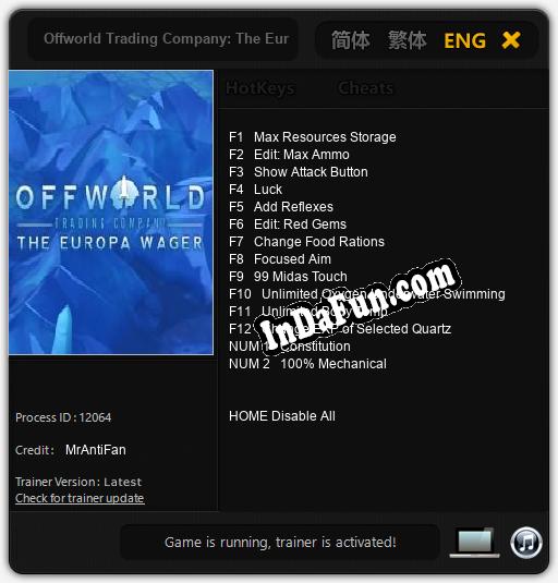 Offworld Trading Company: The Europa Wager: Cheats, Trainer +14 [MrAntiFan]