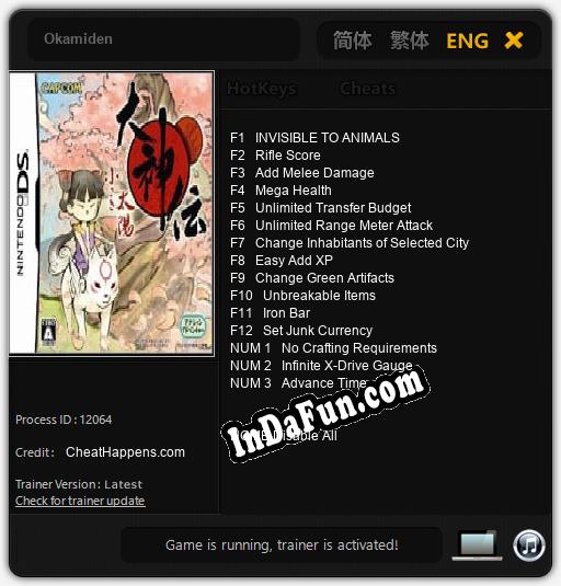 Okamiden: TRAINER AND CHEATS (V1.0.80)