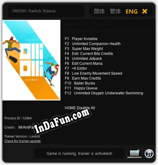 OlliOlli: Switch Stance: Cheats, Trainer +12 [MrAntiFan]