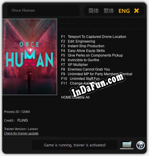 Once Human: Trainer +11 [v1.1]