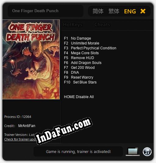 One Finger Death Punch: Cheats, Trainer +10 [MrAntiFan]