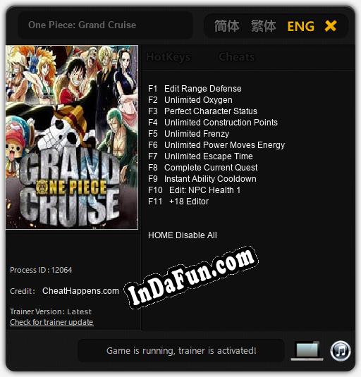 One Piece: Grand Cruise: Trainer +11 [v1.8]
