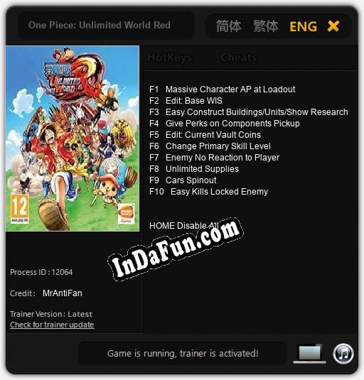 One Piece: Unlimited World Red: Trainer +10 [v1.5]