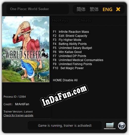 One Piece: World Seeker: Cheats, Trainer +10 [MrAntiFan]