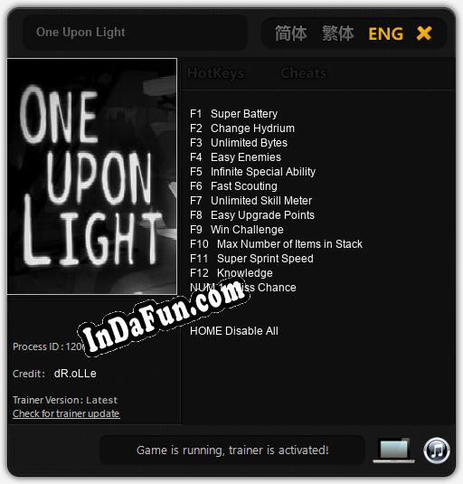 Trainer for One Upon Light [v1.0.9]