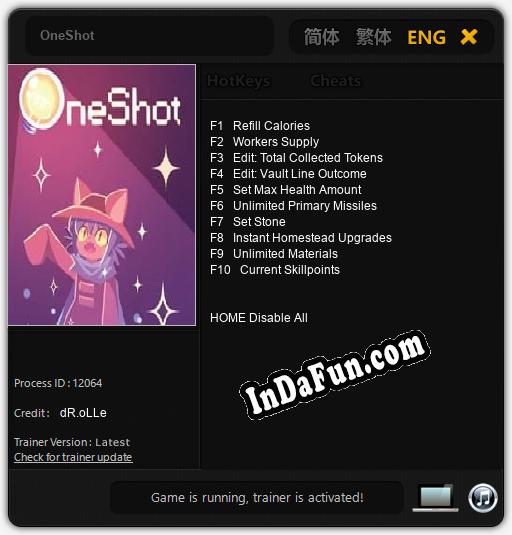 OneShot: TRAINER AND CHEATS (V1.0.23)