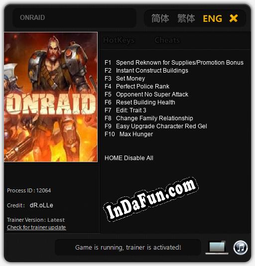 ONRAID: Cheats, Trainer +10 [dR.oLLe]