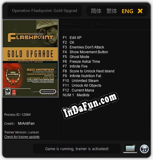 Operation Flashpoint: Gold Upgrade: Cheats, Trainer +13 [MrAntiFan]