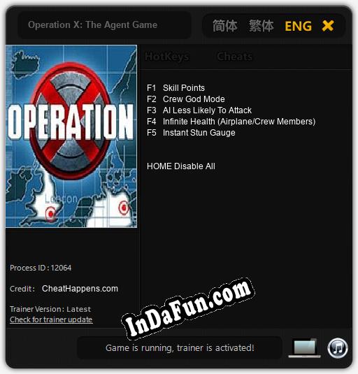 Operation X: The Agent Game: Trainer +5 [v1.5]