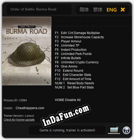 Order of Battle: Burma Road: Cheats, Trainer +14 [CheatHappens.com]