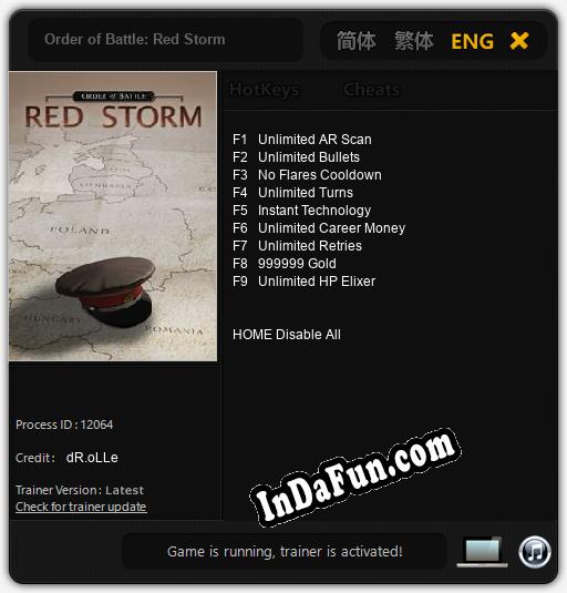 Trainer for Order of Battle: Red Storm [v1.0.7]