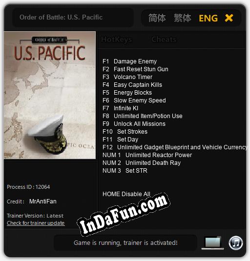Order of Battle: U.S. Pacific: Trainer +15 [v1.7]