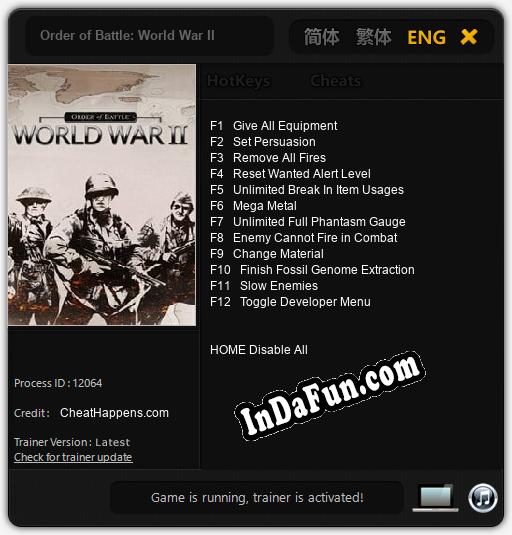 Order of Battle: World War II: Trainer +12 [v1.8]