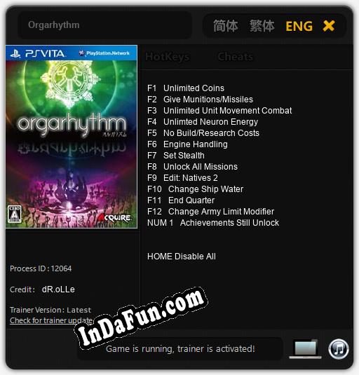 Orgarhythm: TRAINER AND CHEATS (V1.0.79)