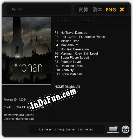 Orphan: Trainer +11 [v1.7]