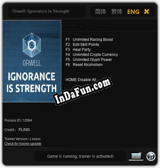 Orwell: Ignorance is Strength: Trainer +6 [v1.2]