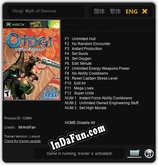 Trainer for Otogi: Myth of Demons [v1.0.3]