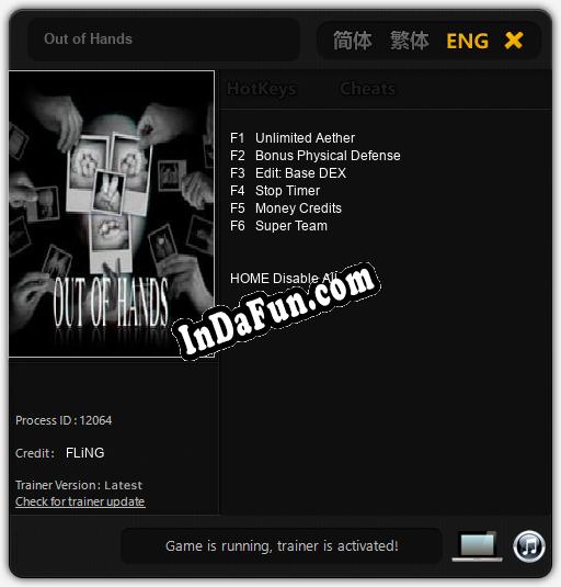 Trainer for Out of Hands [v1.0.1]
